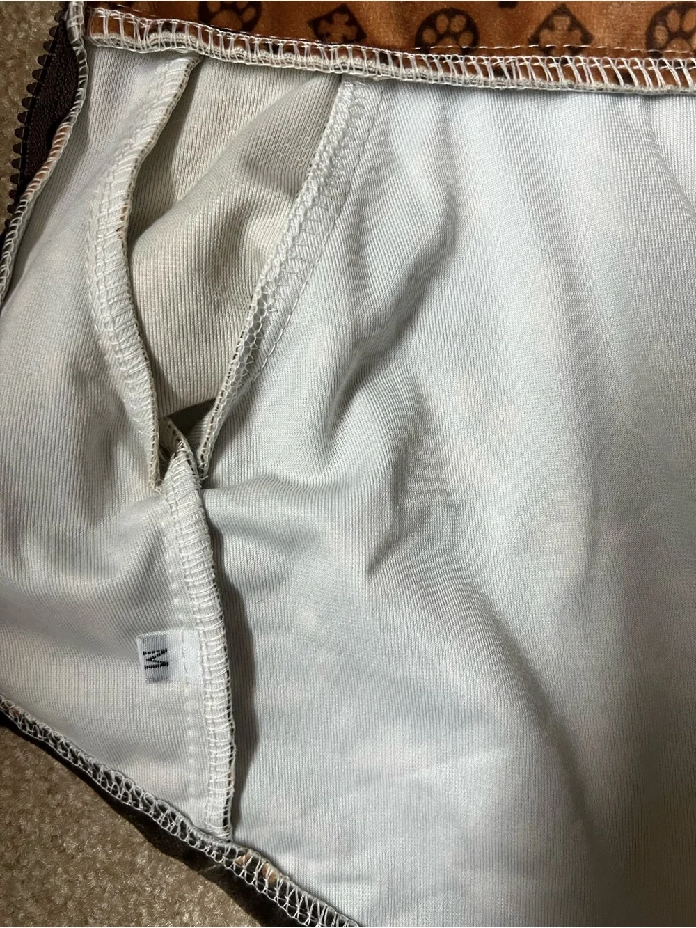 Brown Paw-Print Hooded Dog Coat for Small Dogs